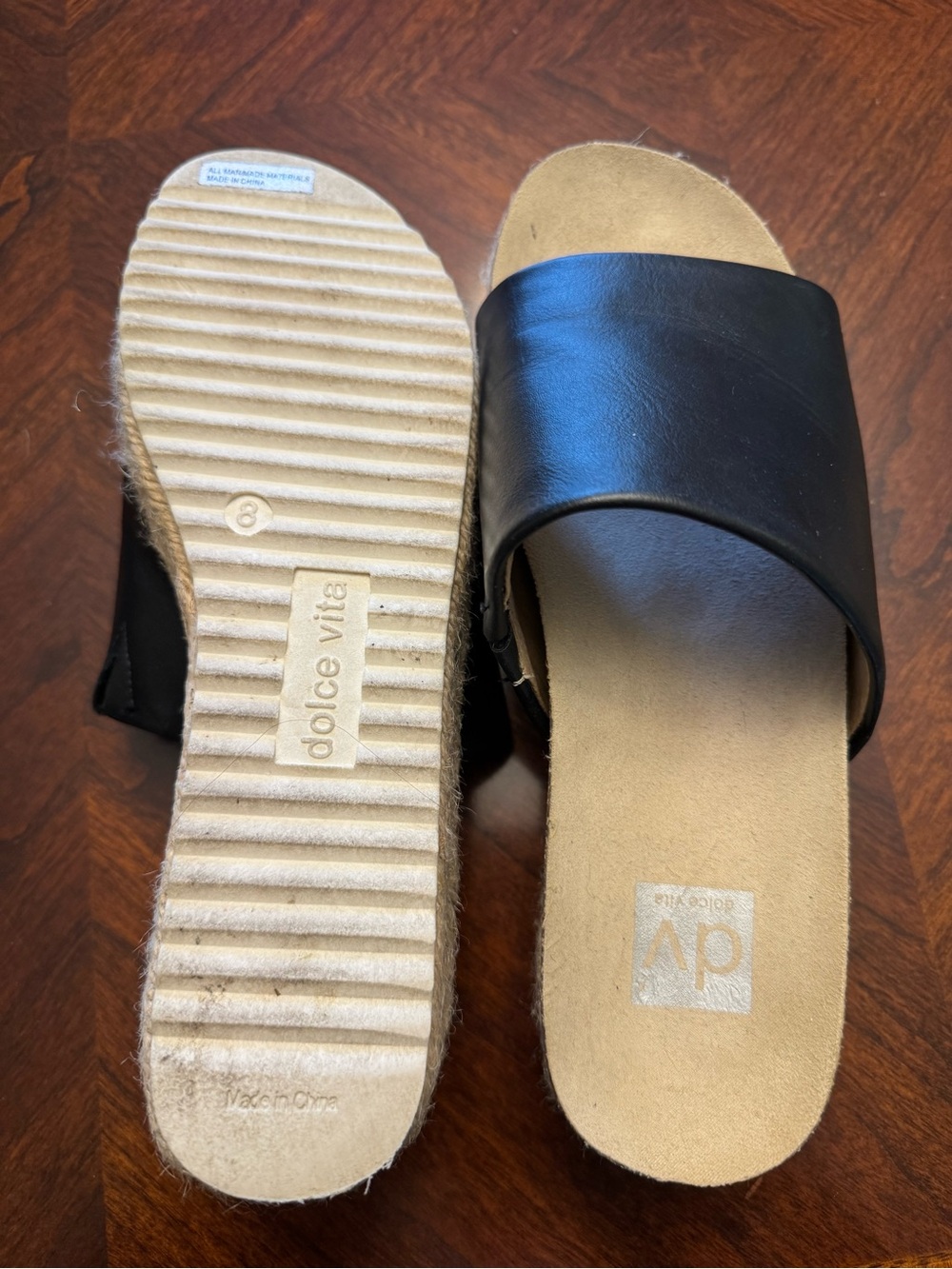 Dolce Vita Black Wide-Band Slide Sandals - Picture 5 of 5